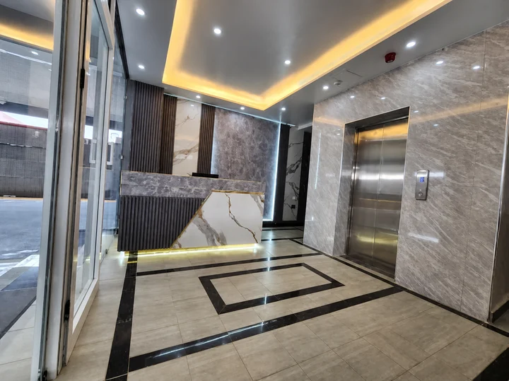 Reception and lift lobby at Elevate Heights Apartment